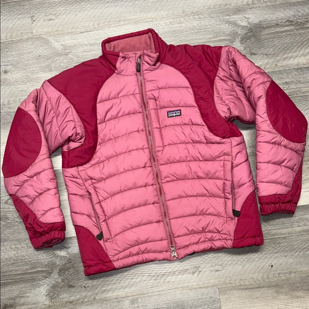 Patagonia Kids Puffer Jacket Pink and Dark Pink
